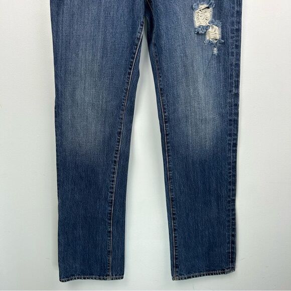Abercrombie & Fitch Jeans Slim Straight Distressed Dark Wash Men’s Sz 31 x 32 - Picture 6 of 16